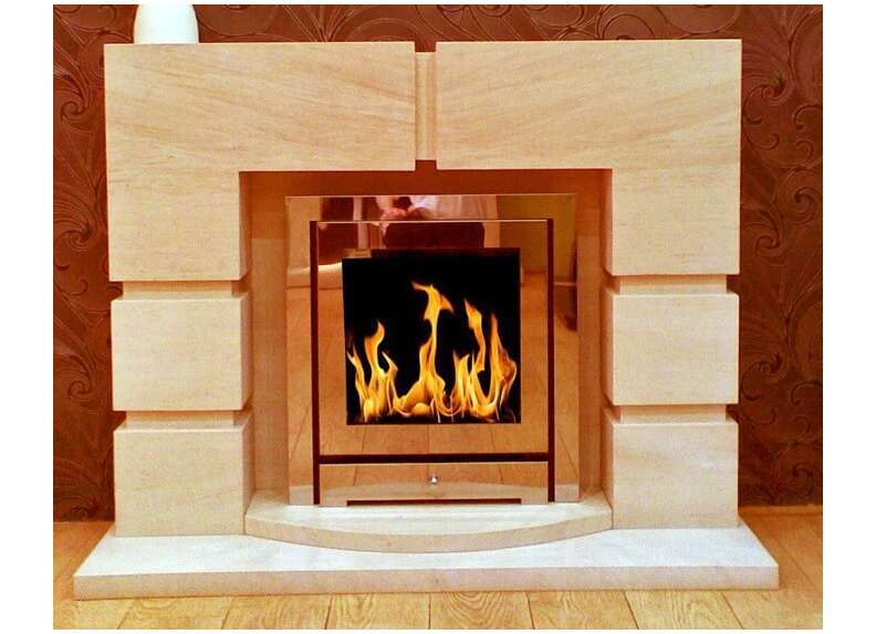 Lattice limestone  fireplace