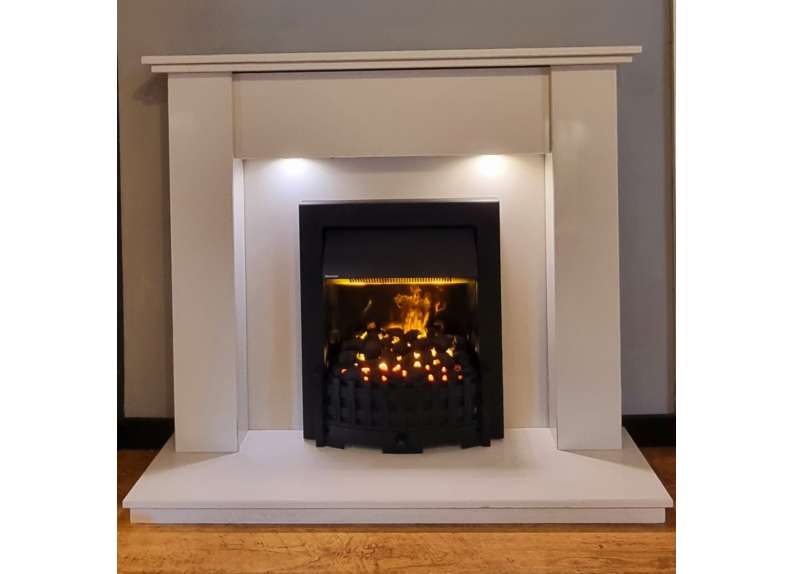 KANTON MARBLE FIREPLACE WITH LED DOWNLIGHTS