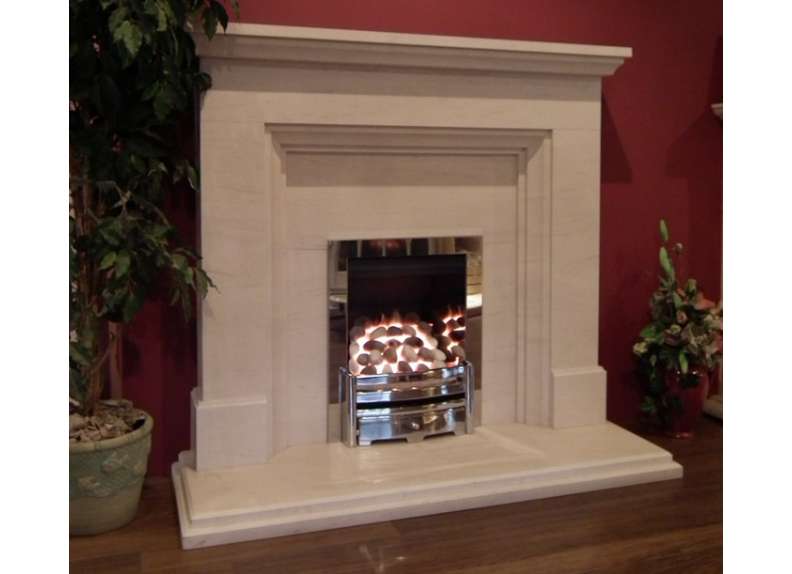 Calvi 54 limestone  fireplace