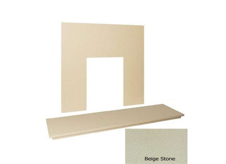 54″ Marble hearth & back panel set - Beige Stone Marble