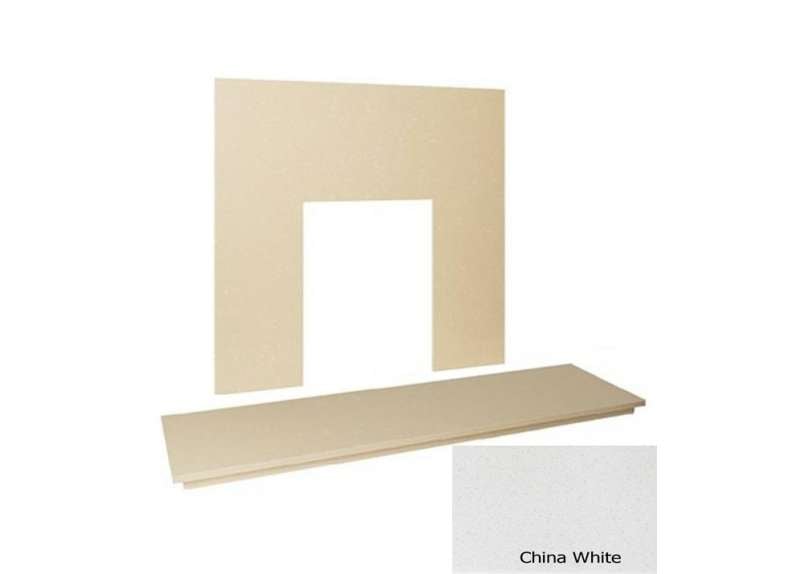 54″ Marble hearth & back panel set - China White Marble