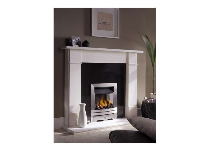 EKO3030 gas fire in Brushed Stainless