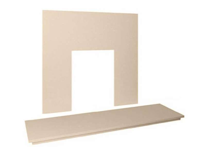 48″ Marble hearth & back panel set - Beige Stone Marble