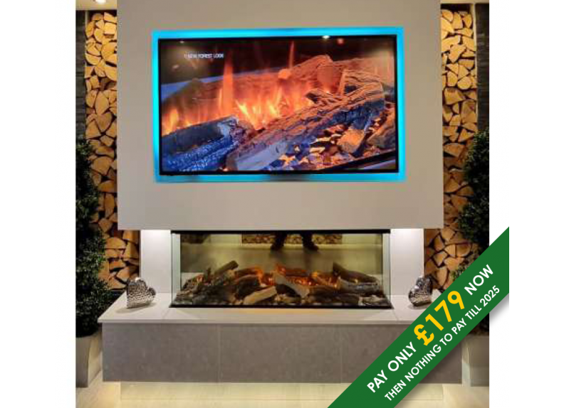New Forest 1200 Panoramic LED Media Wall Electric fire