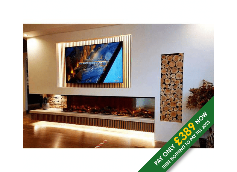 New Forest 2400 Panoramic LED Media Wall Electric fire