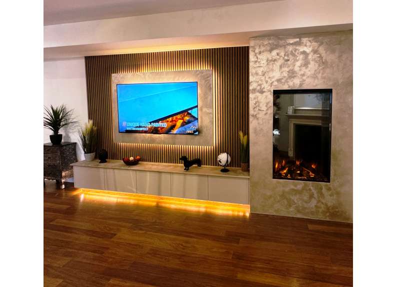 BRITISH FIRES KNIGHTWOOD VERTICAL LED MEDIA WALL ELECTRIC FIRE