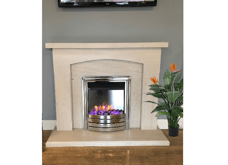  Luxe Limestone fireplace