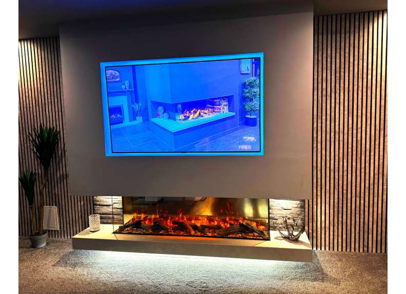 New Forest 1600 Panoramic LED Media Wall Electric fire