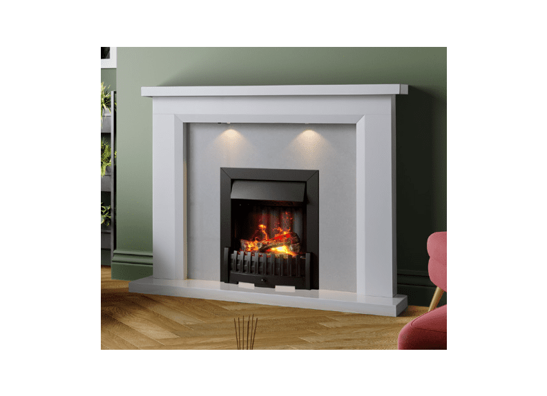 RIO MARBLE FIREPLACE WITH LED DOWNLIGHTS