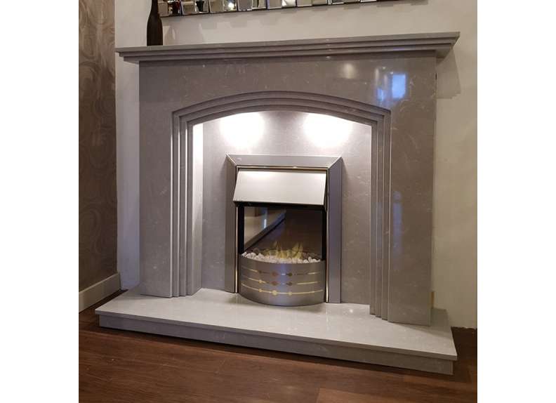 Rossi fireplace in Italian grey marble