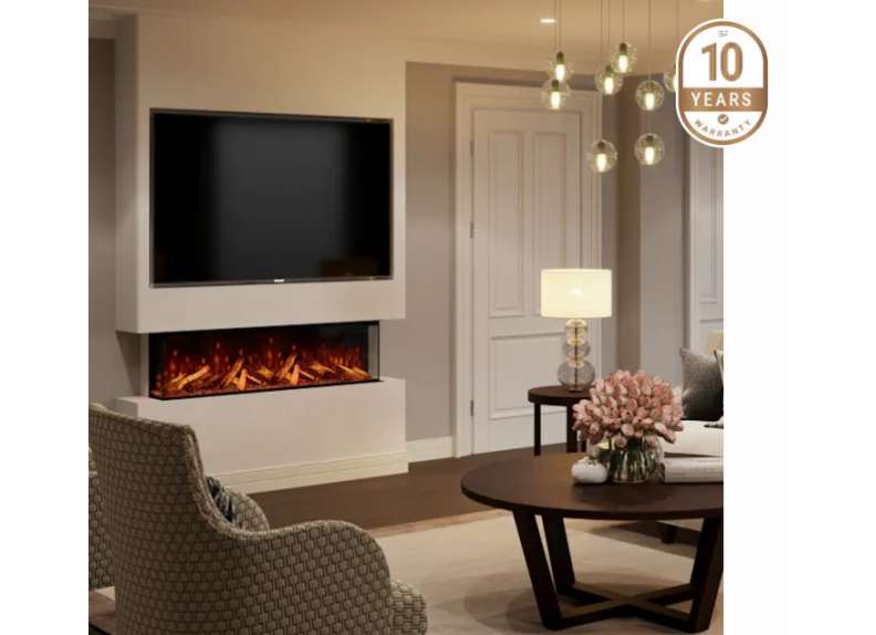 Bespoke Panoramic S1300 Media wall LED electric fire