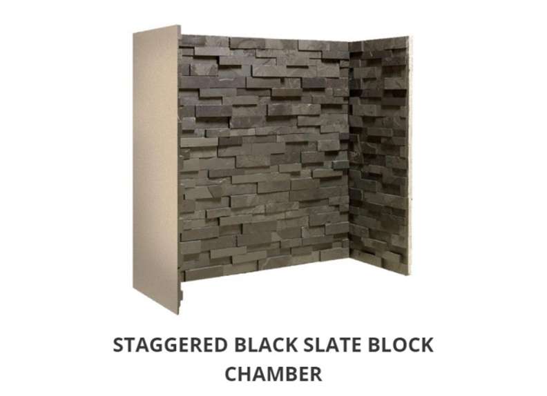 Staggered Black Slate Block chamber 