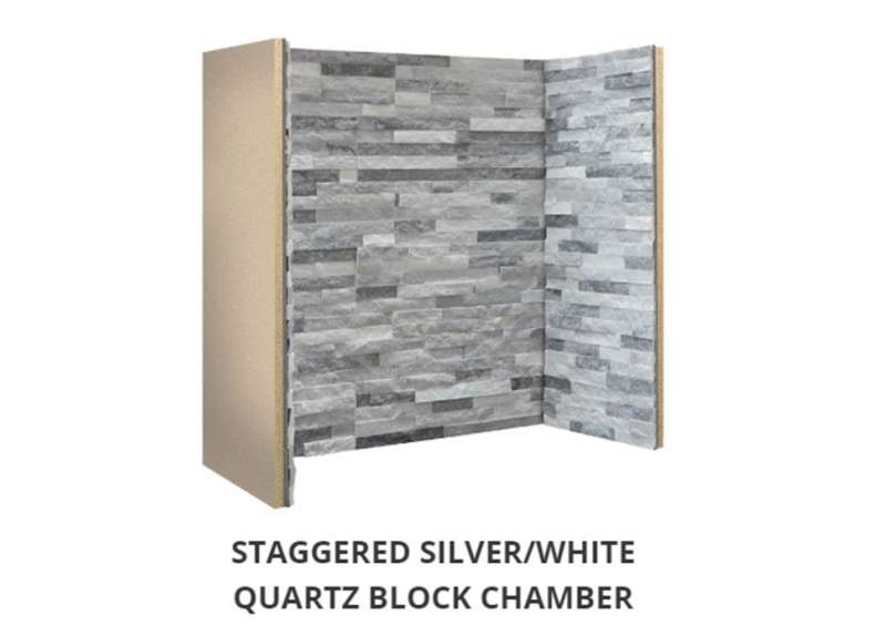 Staggered Silver Grey / White Slate Block chamber 