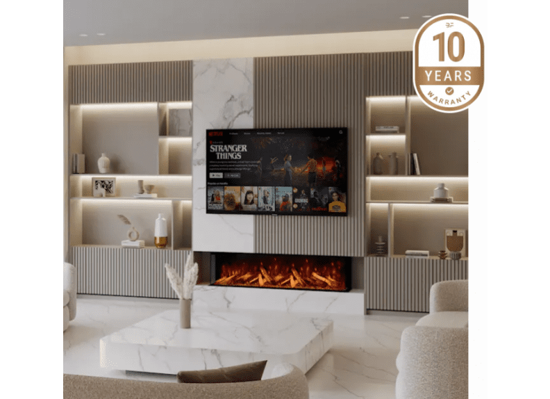 Bespoke Panoramic X1500 Media wall LED electric fire