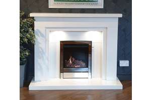 Aprica white marble fireplace