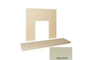 54&Prime; Marble hearth & back panel set - Beige Stone Marble