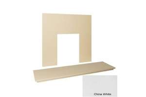 54&Prime; Marble hearth & back panel set - China White Marble