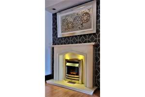 CHARLTON MARBLE FIREPLACE WITH LED DOWNLIGHTS