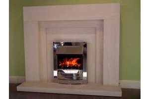 Coral Brushed limestone  fireplace package