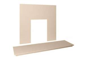 48&Prime; Marble hearth & back panel set - Beige Stone Marble