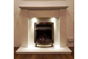 Kanton Marble fireplace with lights