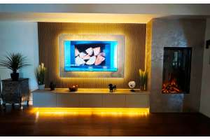 British Fires Knightwood LED electric media wall fire
