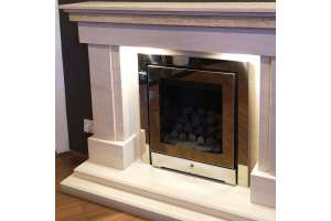Loma fireplace in natural limestone