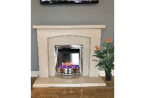 Luxe Limestone fireplace