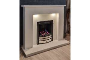 MOLDOVA MARBLE FIREPLACE WITH LED DOWN LIGHTS