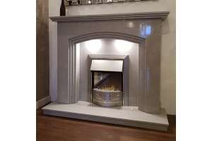 Rossi fireplace in Italian grey marble