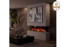 Bespoke Panoramic S1000 Media wall LED electric fire