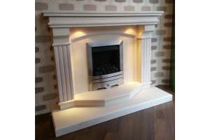 Tiree 54 limestone fireplace
