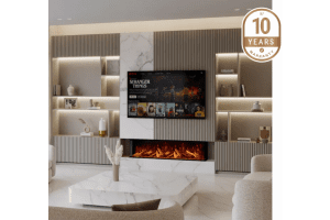 Bespoke Panoramic X1500 Media wall LED electric fire