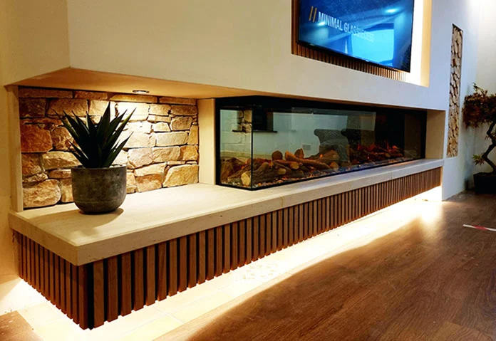 New Forest 2400 Black Edition LED electric media wall fire