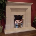 Calvi 54 limestone fireplace