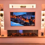New Forest 1900 Black Edition media wall fire