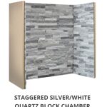 Staggered Silver Grey / White Slate Block chamber