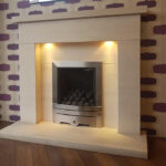 Vaska limestone fireplace
