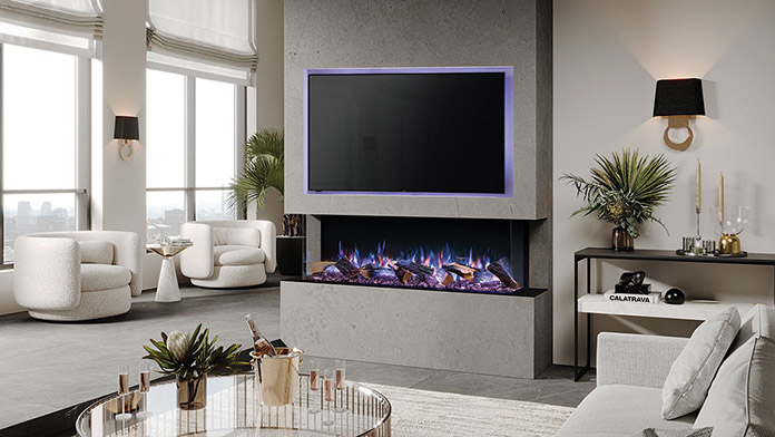 Gazco Onyx Avanti 150RW LED Media Wall electric fire