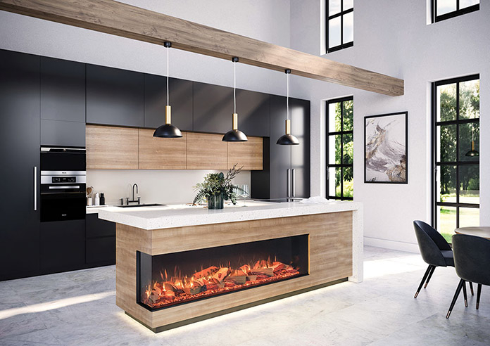 Gazco Onyx Avanti 190RW LED Media Wall electric fire