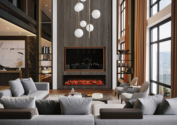 Gazco Onyx Avanti 190RW LED Media Wall electric fire