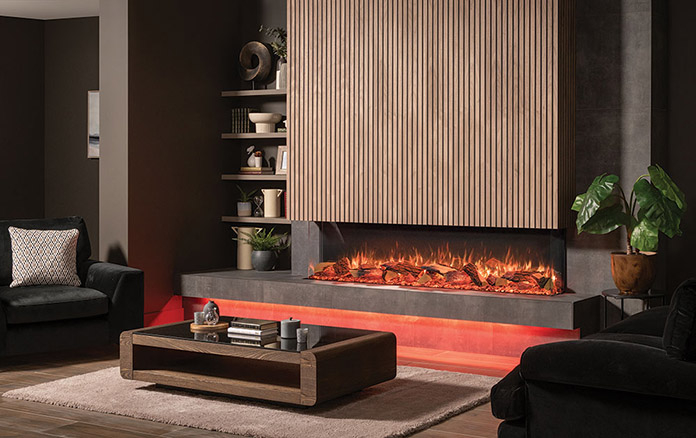 Gazco Onyx Avanti 190RW LED Media Wall electric fire