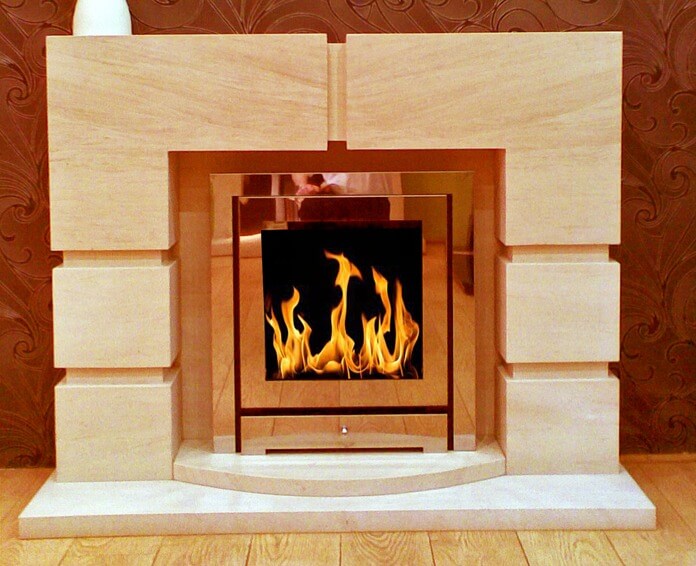 Lattice limestone  fireplace