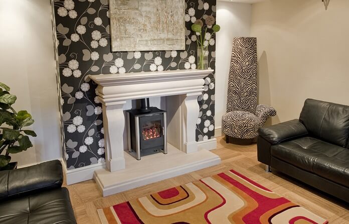 Gentel Limestone fireplace