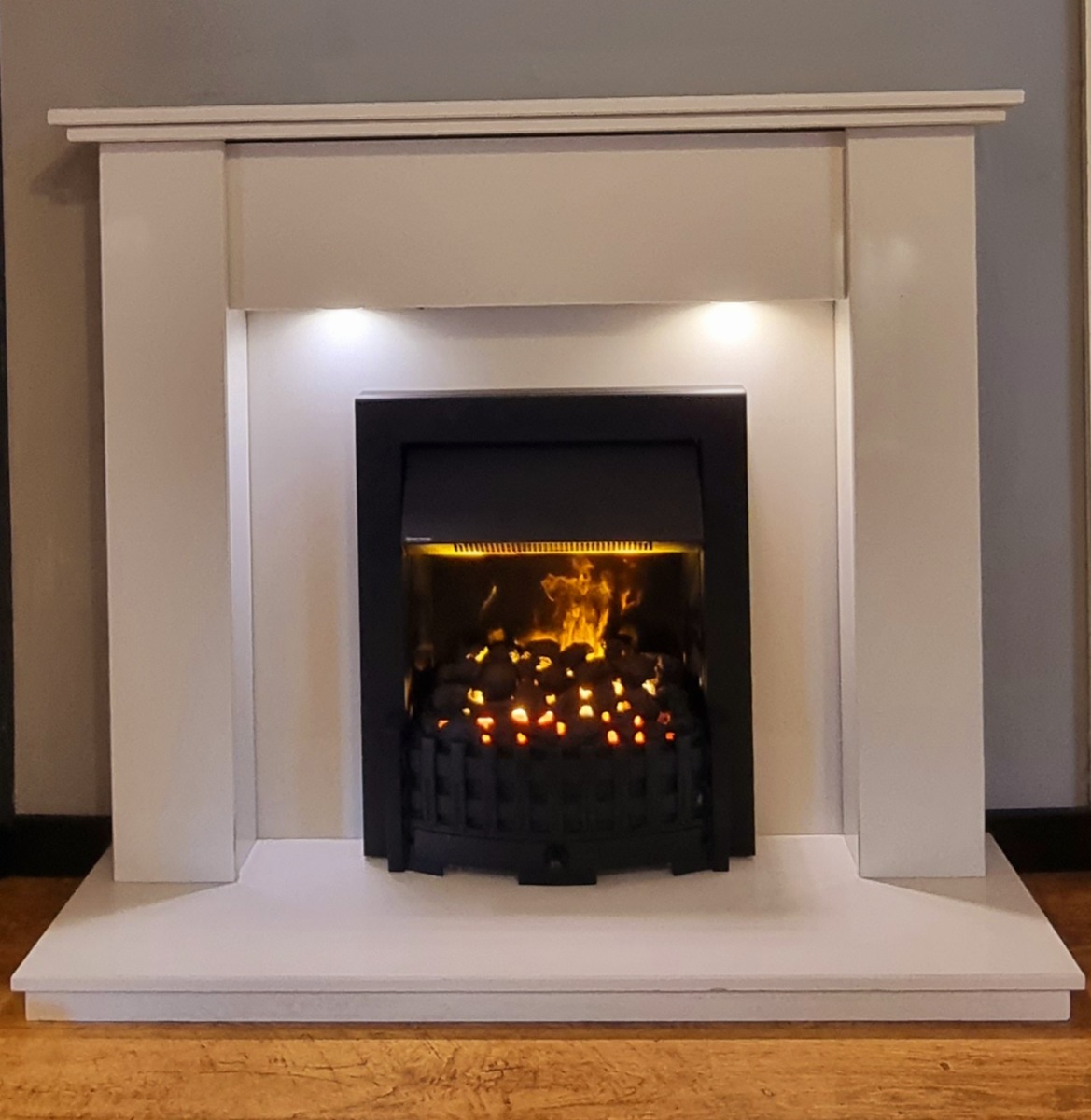 KANTON MARBLE FIREPLACE WITH LED DOWNLIGHTS