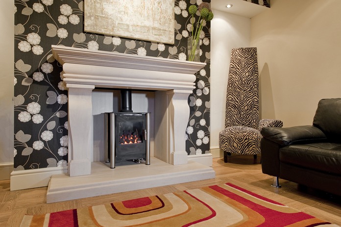 Gentel Limestone fireplace