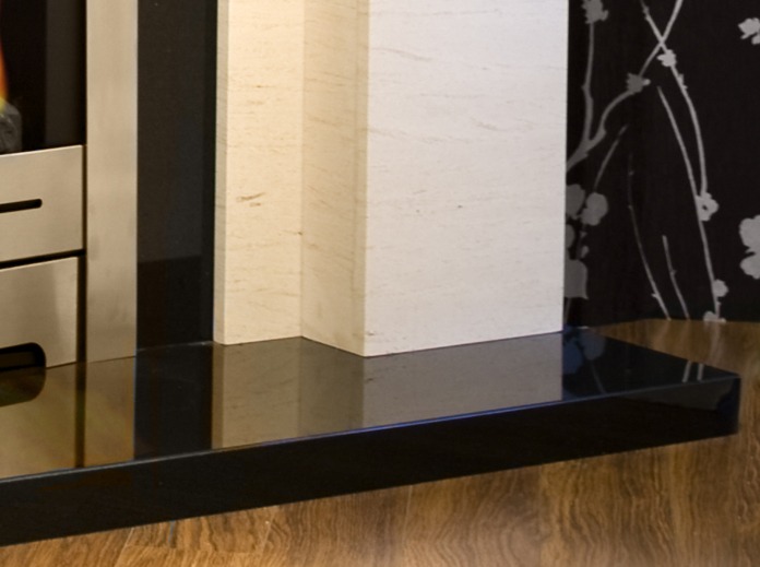 Lister limestone & granite  fireplace with lights