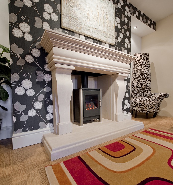 Gentel Limestone fireplace
