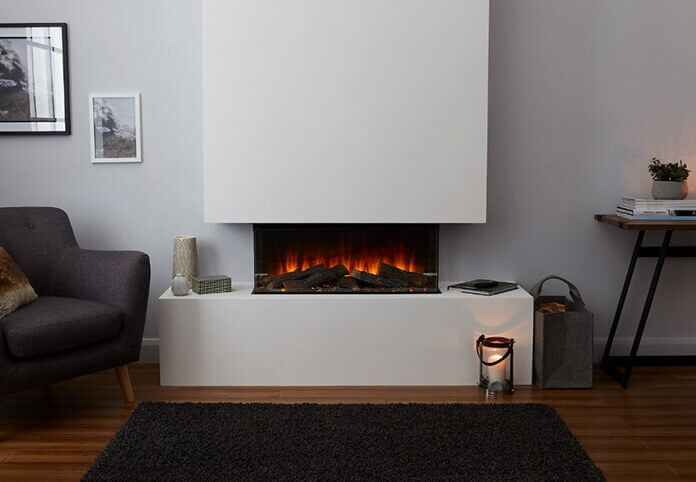 New Forest 870 Black Edition LED electric media wall fire