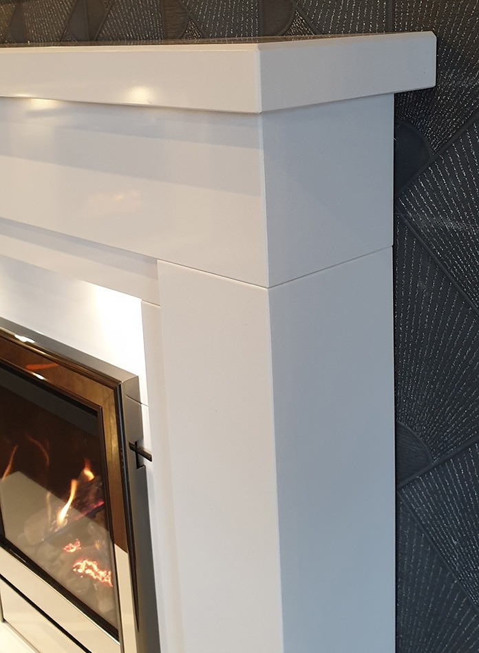 Aprica white marble fireplace